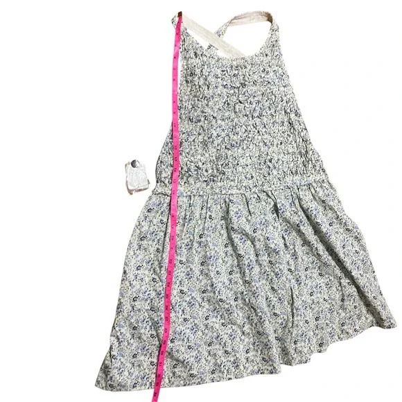 Free People Petunia Mini Dress Smocked Tea Combo Blue Size Large NWT‎ - Picture 13 of 16